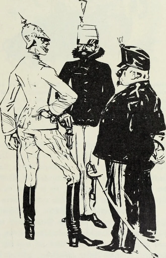 An illustration from Europas Fürsten im Sittenspiegel der Karikatur, mit 468 Textillustrationen und 72 farbigen Kunstblättern nach seltenen und amüsanten Karikaturen, aus allen Ländern und Zeitepochen, 1908, leaf 601