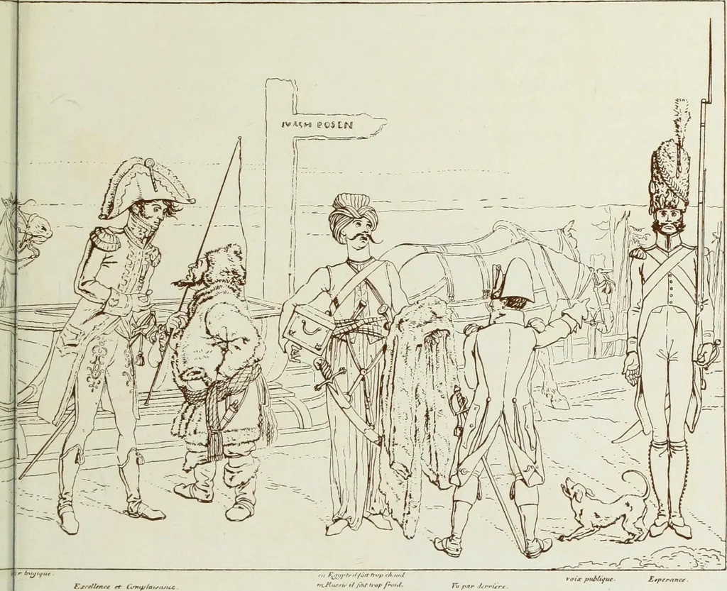 An illustration from Europas Fürsten im Sittenspiegel der Karikatur, mit 468 Textillustrationen und 72 farbigen Kunstblättern nach seltenen und amüsanten Karikaturen, aus allen Ländern und Zeitepochen, 1908, leaf 605