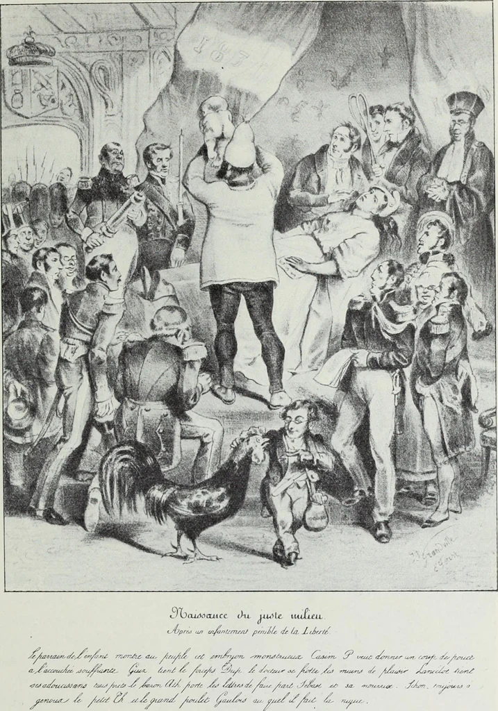 An illustration from Europas Fürsten im Sittenspiegel der Karikatur, mit 468 Textillustrationen und 72 farbigen Kunstblättern nach seltenen und amüsanten Karikaturen, aus allen Ländern und Zeitepochen, 1908, leaf 61