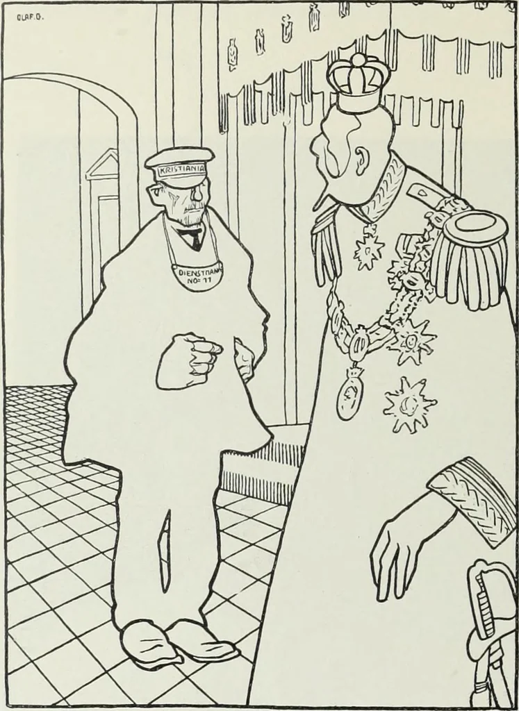 An illustration from Europas Fürsten im Sittenspiegel der Karikatur, mit 468 Textillustrationen und 72 farbigen Kunstblättern nach seltenen und amüsanten Karikaturen, aus allen Ländern und Zeitepochen, 1908, leaf 624