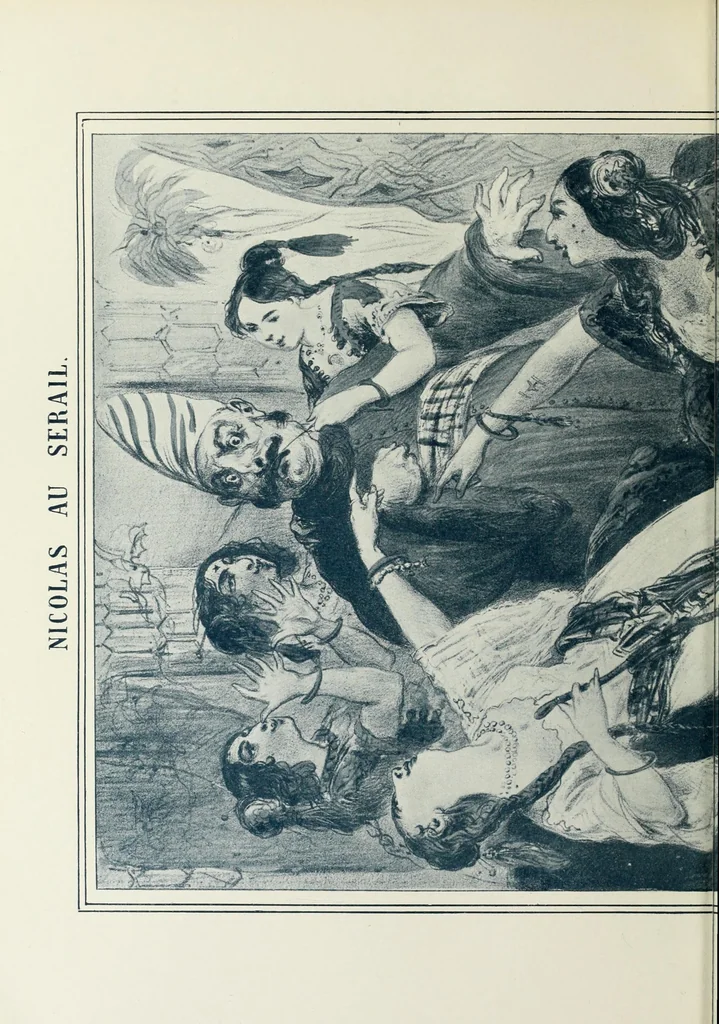 An illustration from Europas Fürsten im Sittenspiegel der Karikatur, mit 468 Textillustrationen und 72 farbigen Kunstblättern nach seltenen und amüsanten Karikaturen, aus allen Ländern und Zeitepochen, 1908, leaf 640