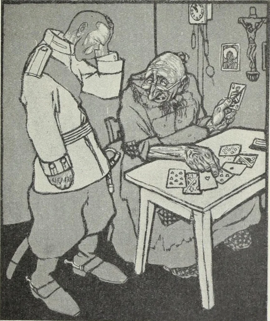An illustration from Europas Fürsten im Sittenspiegel der Karikatur, mit 468 Textillustrationen und 72 farbigen Kunstblättern nach seltenen und amüsanten Karikaturen, aus allen Ländern und Zeitepochen, 1908, leaf 645