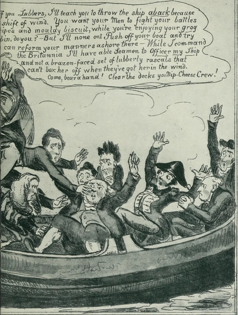 An illustration from Europas Fürsten im Sittenspiegel der Karikatur, mit 468 Textillustrationen und 72 farbigen Kunstblättern nach seltenen und amüsanten Karikaturen, aus allen Ländern und Zeitepochen, 1908, leaf 653