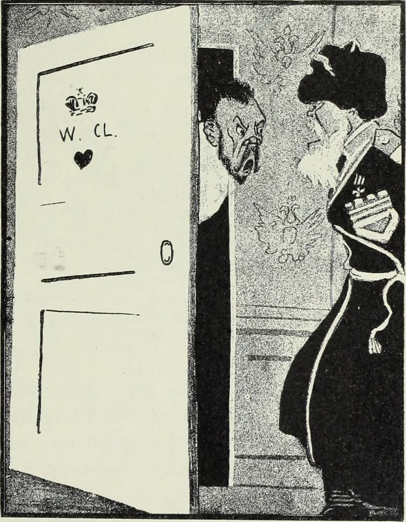 An illustration from Europas Fürsten im Sittenspiegel der Karikatur, mit 468 Textillustrationen und 72 farbigen Kunstblättern nach seltenen und amüsanten Karikaturen, aus allen Ländern und Zeitepochen, 1908, leaf 657