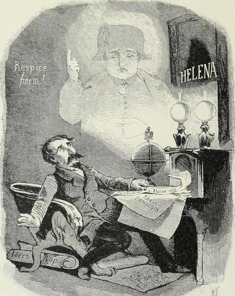 An illustration from Europas Fürsten im Sittenspiegel der Karikatur, mit 468 Textillustrationen und 72 farbigen Kunstblättern nach seltenen und amüsanten Karikaturen, aus allen Ländern und Zeitepochen, 1908, leaf 658