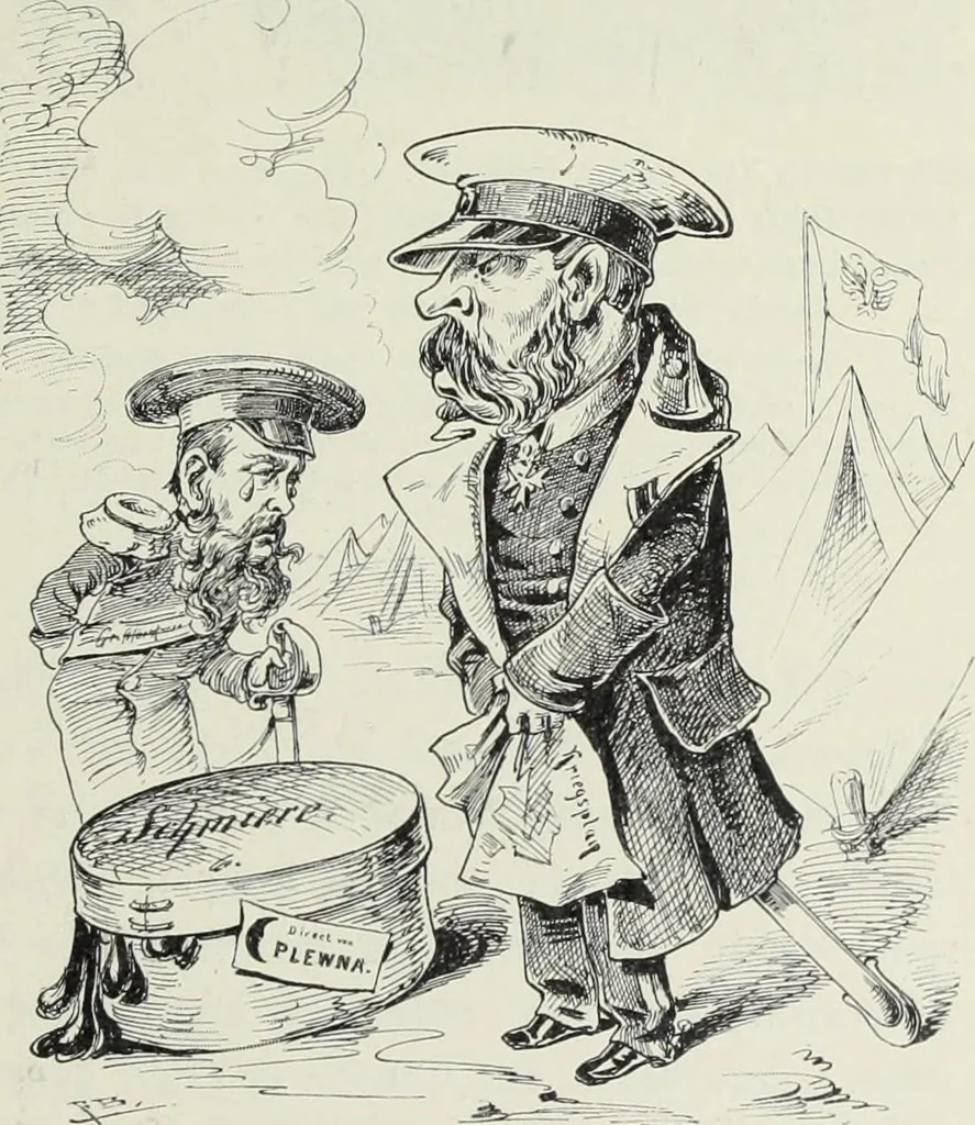 An illustration from Europas Fürsten im Sittenspiegel der Karikatur, mit 468 Textillustrationen und 72 farbigen Kunstblättern nach seltenen und amüsanten Karikaturen, aus allen Ländern und Zeitepochen, 1908, leaf 661