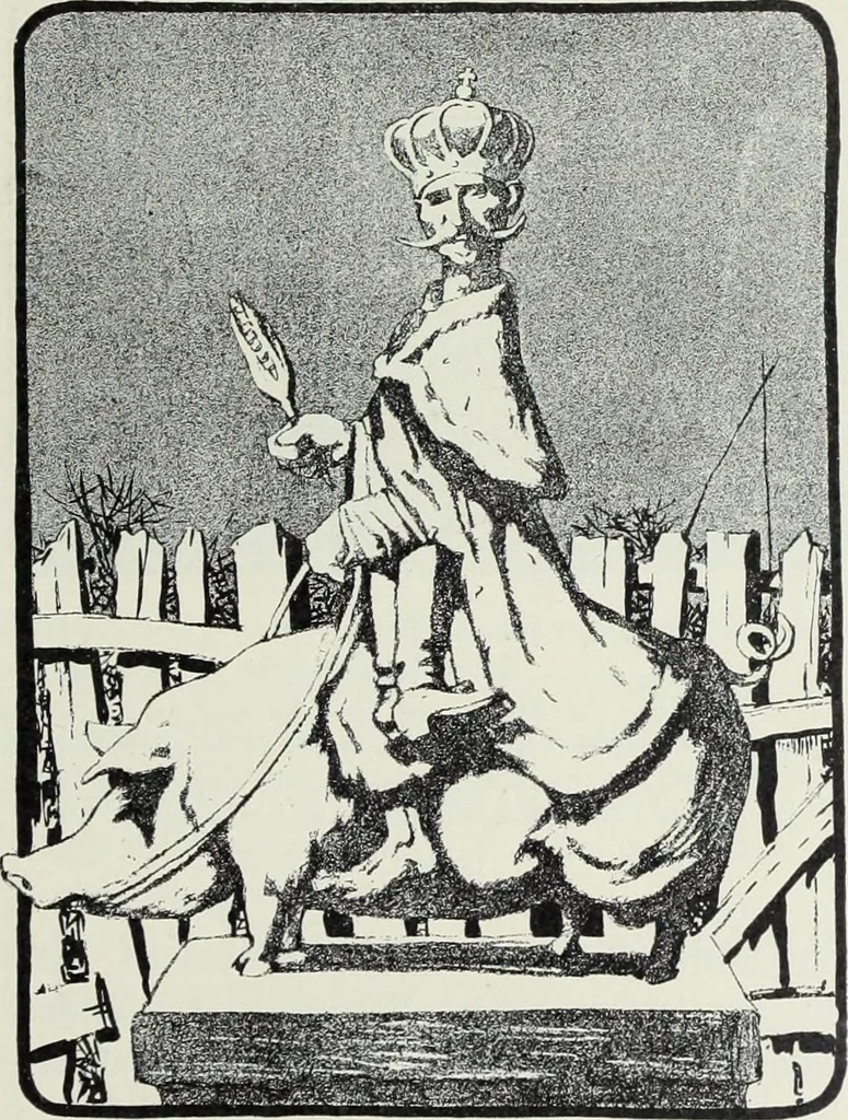 An illustration from Europas Fürsten im Sittenspiegel der Karikatur, mit 468 Textillustrationen und 72 farbigen Kunstblättern nach seltenen und amüsanten Karikaturen, aus allen Ländern und Zeitepochen, 1908, leaf 669