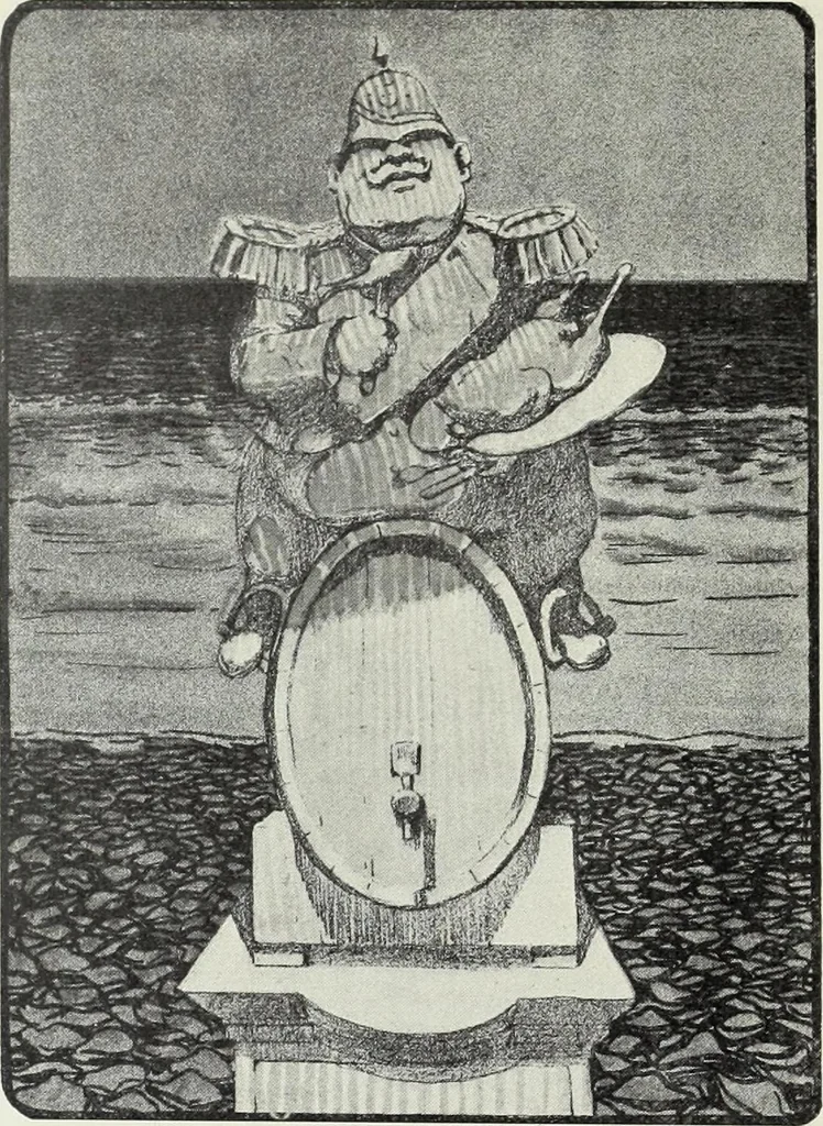 An illustration from Europas Fürsten im Sittenspiegel der Karikatur, mit 468 Textillustrationen und 72 farbigen Kunstblättern nach seltenen und amüsanten Karikaturen, aus allen Ländern und Zeitepochen, 1908, leaf 672