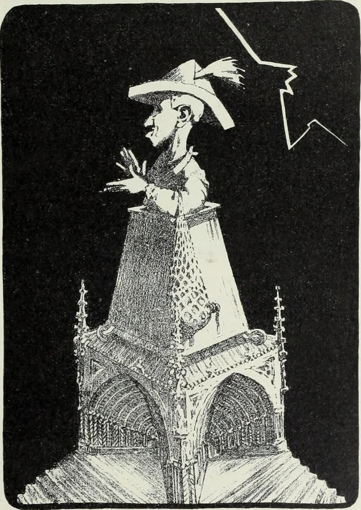 An illustration from Europas Fürsten im Sittenspiegel der Karikatur, mit 468 Textillustrationen und 72 farbigen Kunstblättern nach seltenen und amüsanten Karikaturen, aus allen Ländern und Zeitepochen, 1908, leaf 673