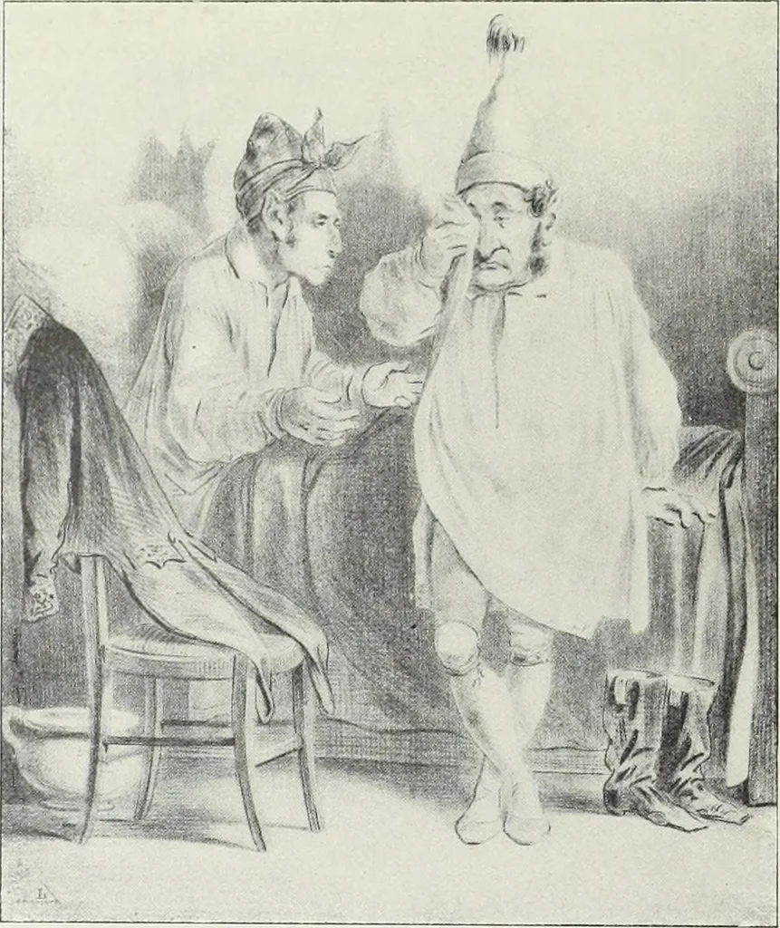 An illustration from Europas Fürsten im Sittenspiegel der Karikatur, mit 468 Textillustrationen und 72 farbigen Kunstblättern nach seltenen und amüsanten Karikaturen, aus allen Ländern und Zeitepochen, 1908, leaf 682