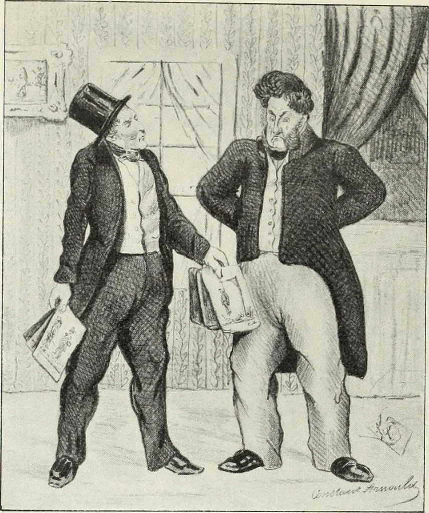 An illustration from Europas Fürsten im Sittenspiegel der Karikatur, mit 468 Textillustrationen und 72 farbigen Kunstblättern nach seltenen und amüsanten Karikaturen, aus allen Ländern und Zeitepochen, 1908, leaf 686
