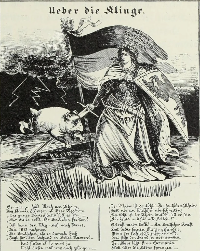 An illustration from Europas Fürsten im Sittenspiegel der Karikatur, mit 468 Textillustrationen und 72 farbigen Kunstblättern nach seltenen und amüsanten Karikaturen, aus allen Ländern und Zeitepochen, 1908, leaf 69