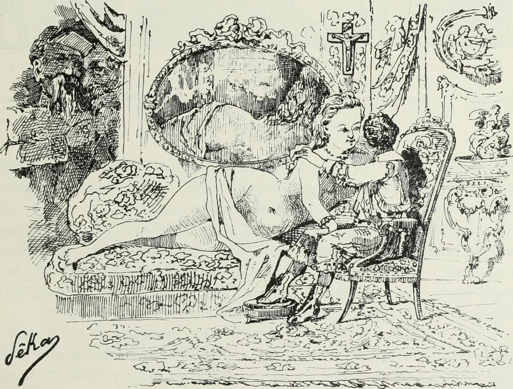 An illustration from Europas Fürsten im Sittenspiegel der Karikatur, mit 468 Textillustrationen und 72 farbigen Kunstblättern nach seltenen und amüsanten Karikaturen, aus allen Ländern und Zeitepochen, 1908, leaf 695
