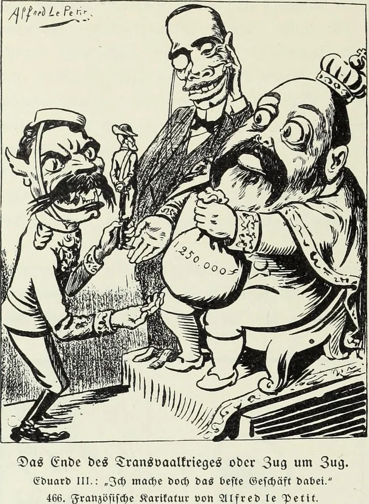 An illustration from Europas Fürsten im Sittenspiegel der Karikatur, mit 468 Textillustrationen und 72 farbigen Kunstblättern nach seltenen und amüsanten Karikaturen, aus allen Ländern und Zeitepochen, 1908, leaf 710