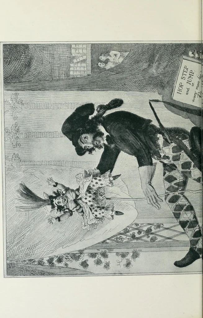 An illustration from Europas Fürsten im Sittenspiegel der Karikatur, mit 468 Textillustrationen und 72 farbigen Kunstblättern nach seltenen und amüsanten Karikaturen, aus allen Ländern und Zeitepochen, 1908, leaf 72