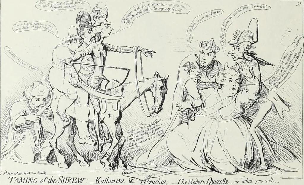 An illustration from Europas Fürsten im Sittenspiegel der Karikatur, mit 468 Textillustrationen und 72 farbigen Kunstblättern nach seltenen und amüsanten Karikaturen, aus allen Ländern und Zeitepochen, 1908, leaf 78