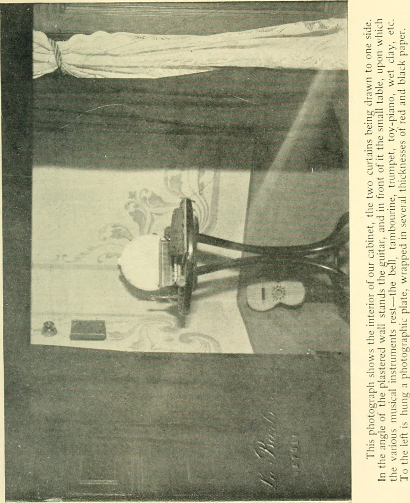 An illustration from Eusapia Palladino and her phenomena, 1909, leaf 53