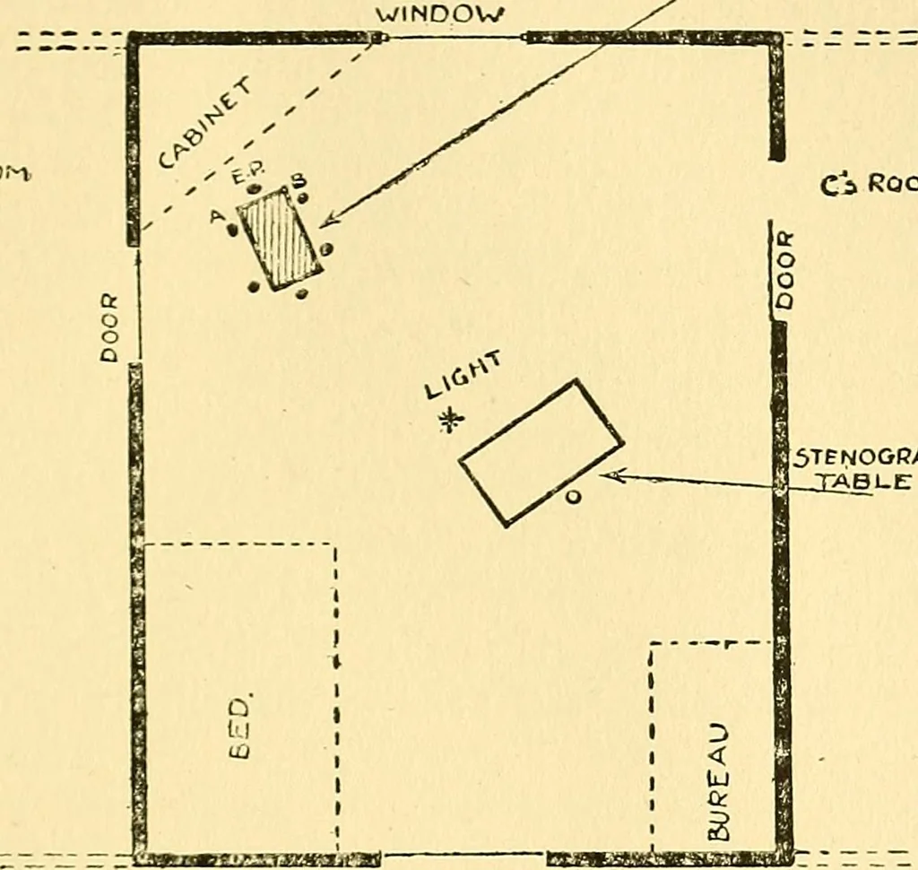An illustration from Eusapia Palladino and her phenomena, 1909, leaf 190