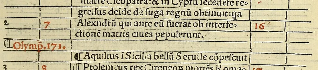 An illustration from Eusebii C[a]esarie[n]sis episcopi chronicon:, 1512, leaf 195