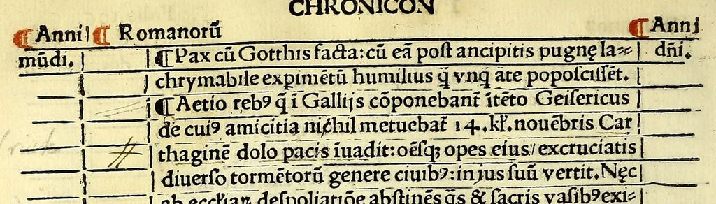 An illustration from Eusebii C[a]esarie[n]sis episcopi chronicon:, 1512, leaf 254