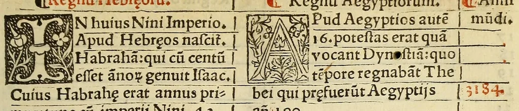 An illustration from Eusebii C[a]esarie[n]sis episcopi chronicon:, 1512, leaf 73