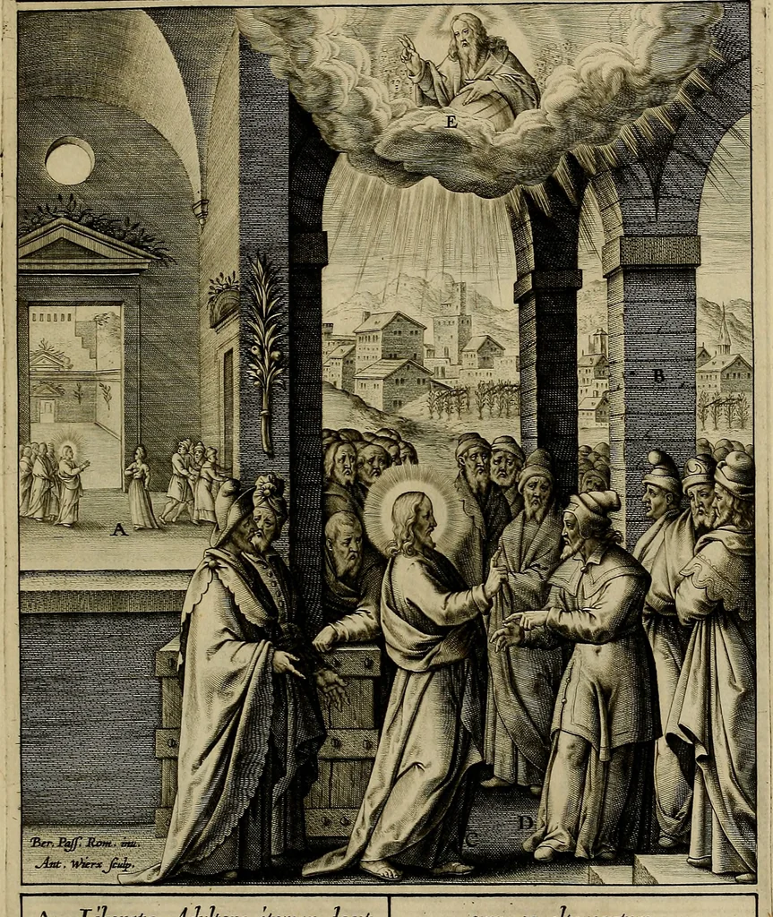 An illustration from Evangelicae historiae imagines : ex ordine euangeliorum, quae toto anno in missae sacrificio recitantur, in ordinem temporis vitae Christi digestae, 1593, leaf 122
