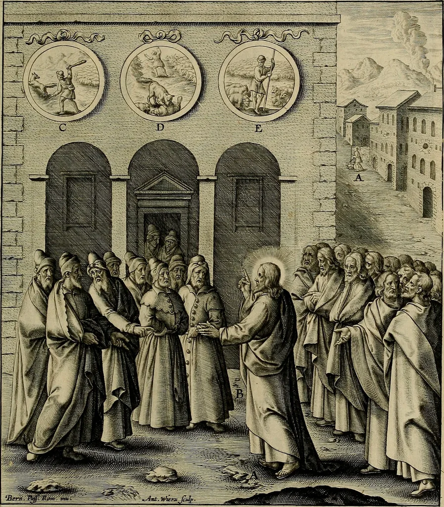 An illustration from Evangelicae historiae imagines : ex ordine euangeliorum, quae toto anno in missae sacrificio recitantur, in ordinem temporis vitae Christi digestae, 1593, leaf 130