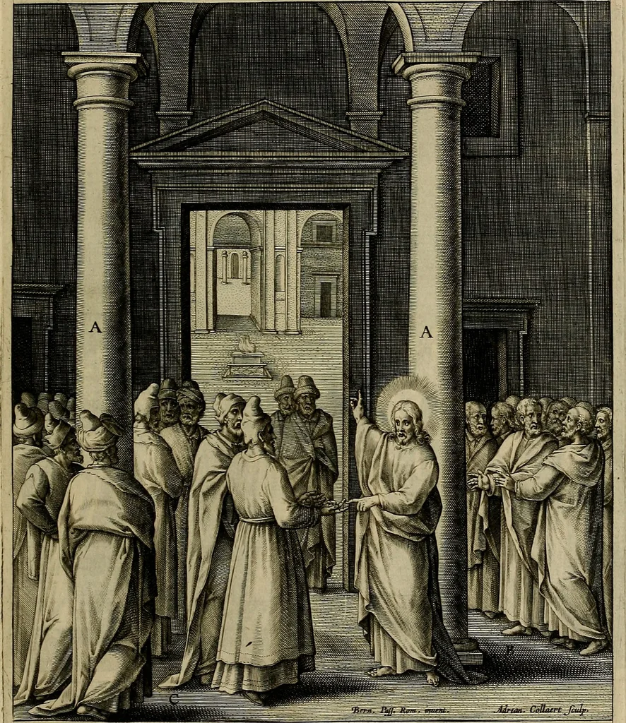 An illustration from Evangelicae historiae imagines : ex ordine euangeliorum, quae toto anno in missae sacrificio recitantur, in ordinem temporis vitae Christi digestae, 1593, leaf 202