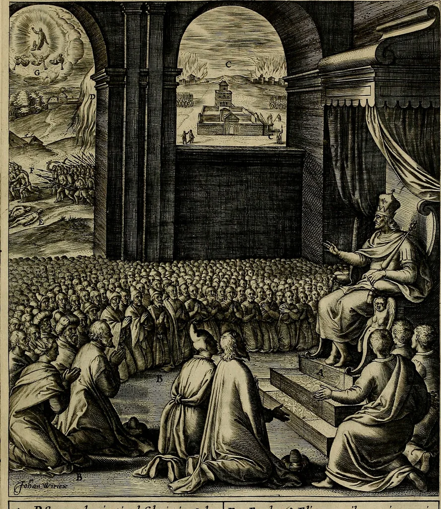 An illustration from Evangelicae historiae imagines : ex ordine euangeliorum, quae toto anno in missae sacrificio recitantur, in ordinem temporis vitae Christi digestae, 1593, leaf 208