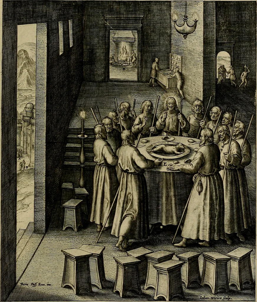An illustration from Evangelicae historiae imagines : ex ordine euangeliorum, quae toto anno in missae sacrificio recitantur, in ordinem temporis vitae Christi digestae, 1593, leaf 214