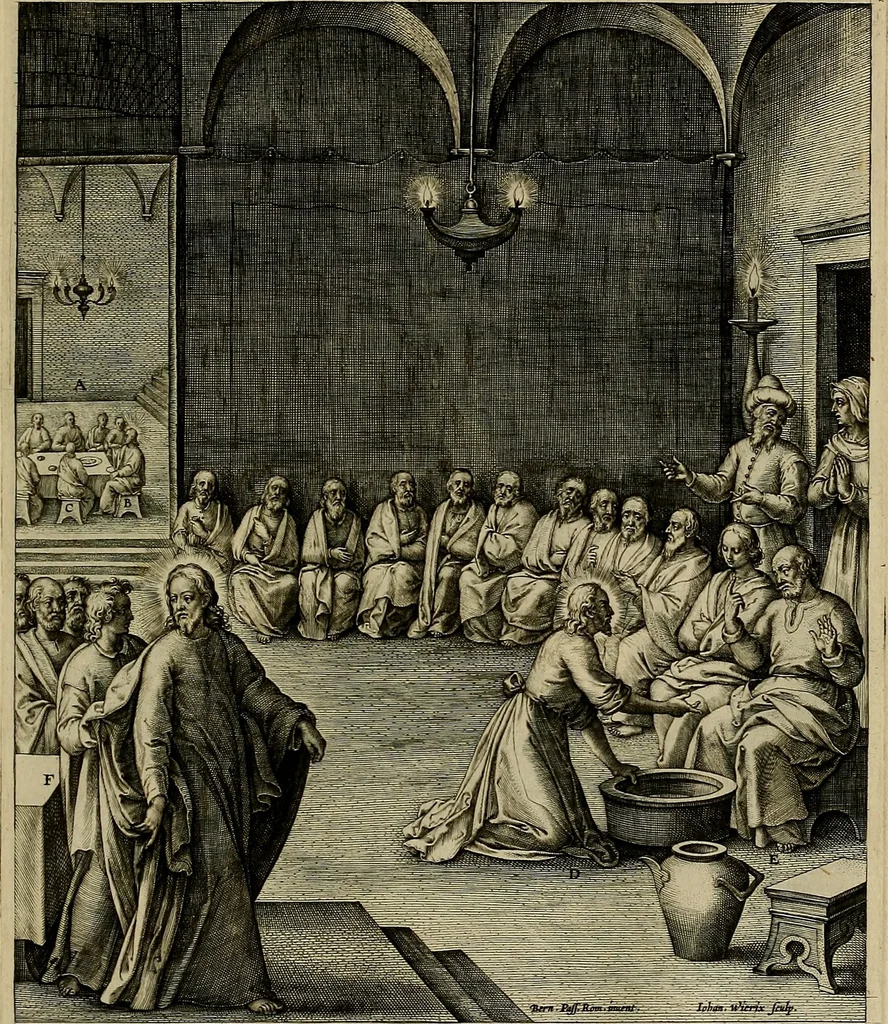 An illustration from Evangelicae historiae imagines : ex ordine euangeliorum, quae toto anno in missae sacrificio recitantur, in ordinem temporis vitae Christi digestae, 1593, leaf 216