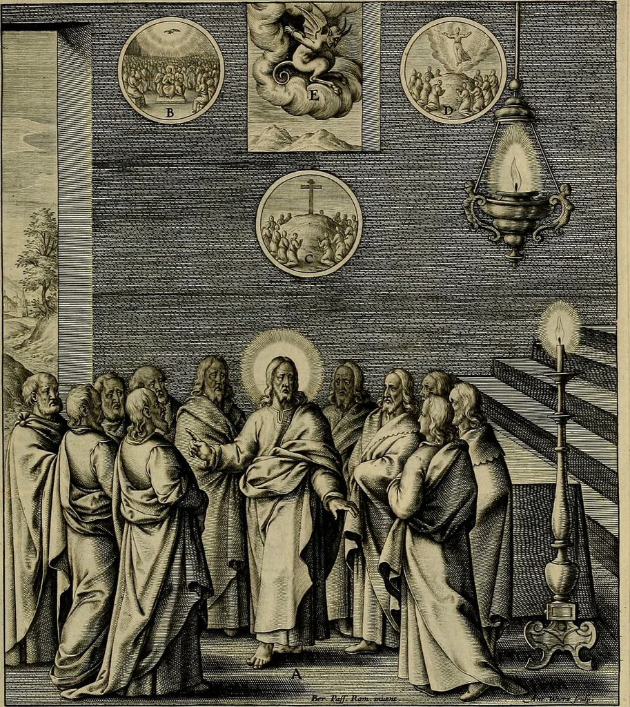 An illustration from Evangelicae historiae imagines : ex ordine euangeliorum, quae toto anno in missae sacrificio recitantur, in ordinem temporis vitae Christi digestae, 1593, leaf 224