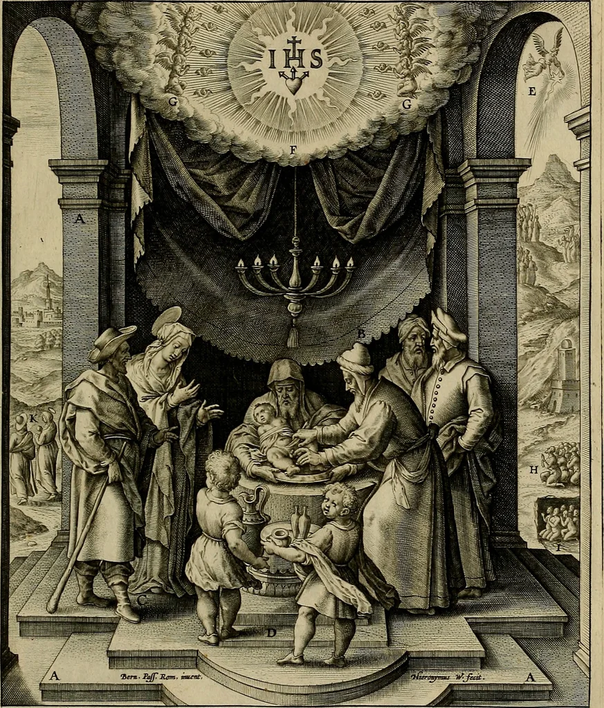 An illustration from Evangelicae historiae imagines : ex ordine euangeliorum, quae toto anno in missae sacrificio recitantur, in ordinem temporis vitae Christi digestae, 1593, leaf 24