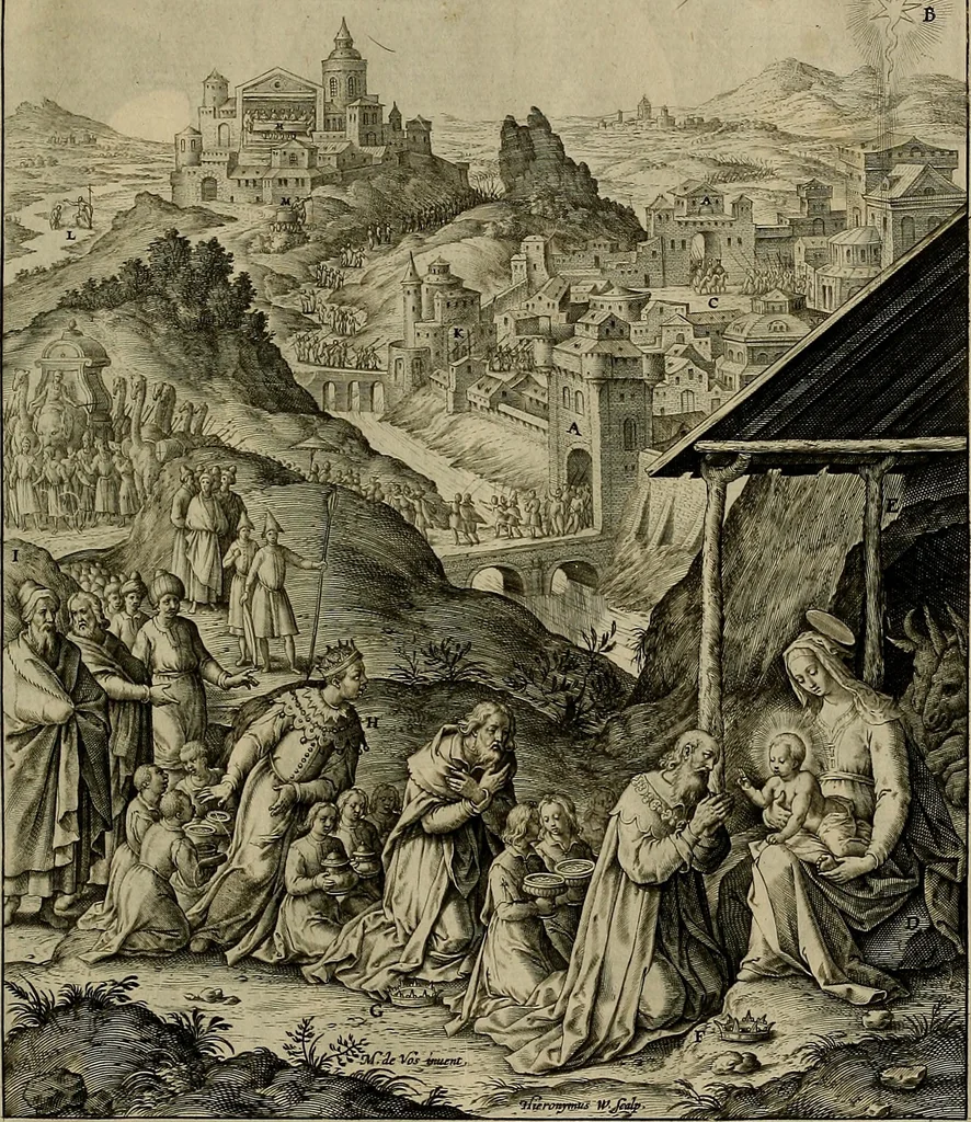 An illustration from Evangelicae historiae imagines : ex ordine euangeliorum, quae toto anno in missae sacrificio recitantur, in ordinem temporis vitae Christi digestae, 1593, leaf 28
