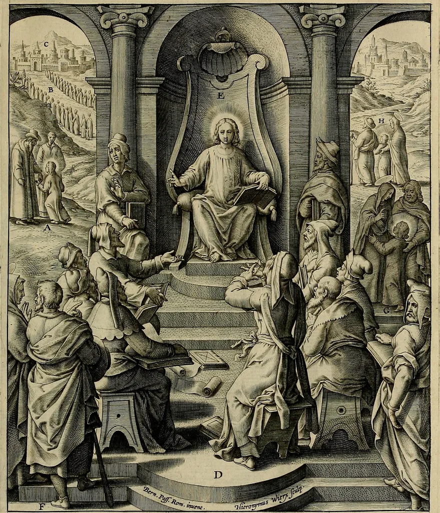 An illustration from Evangelicae historiae imagines : ex ordine euangeliorum, quae toto anno in missae sacrificio recitantur, in ordinem temporis vitae Christi digestae, 1593, leaf 32