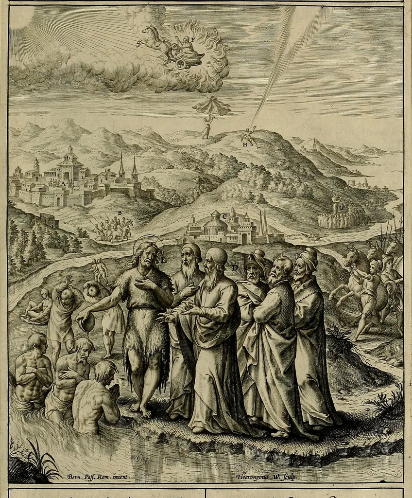 An illustration from Evangelicae historiae imagines : ex ordine euangeliorum, quae toto anno in missae sacrificio recitantur, in ordinem temporis vitae Christi digestae, 1593, leaf 36