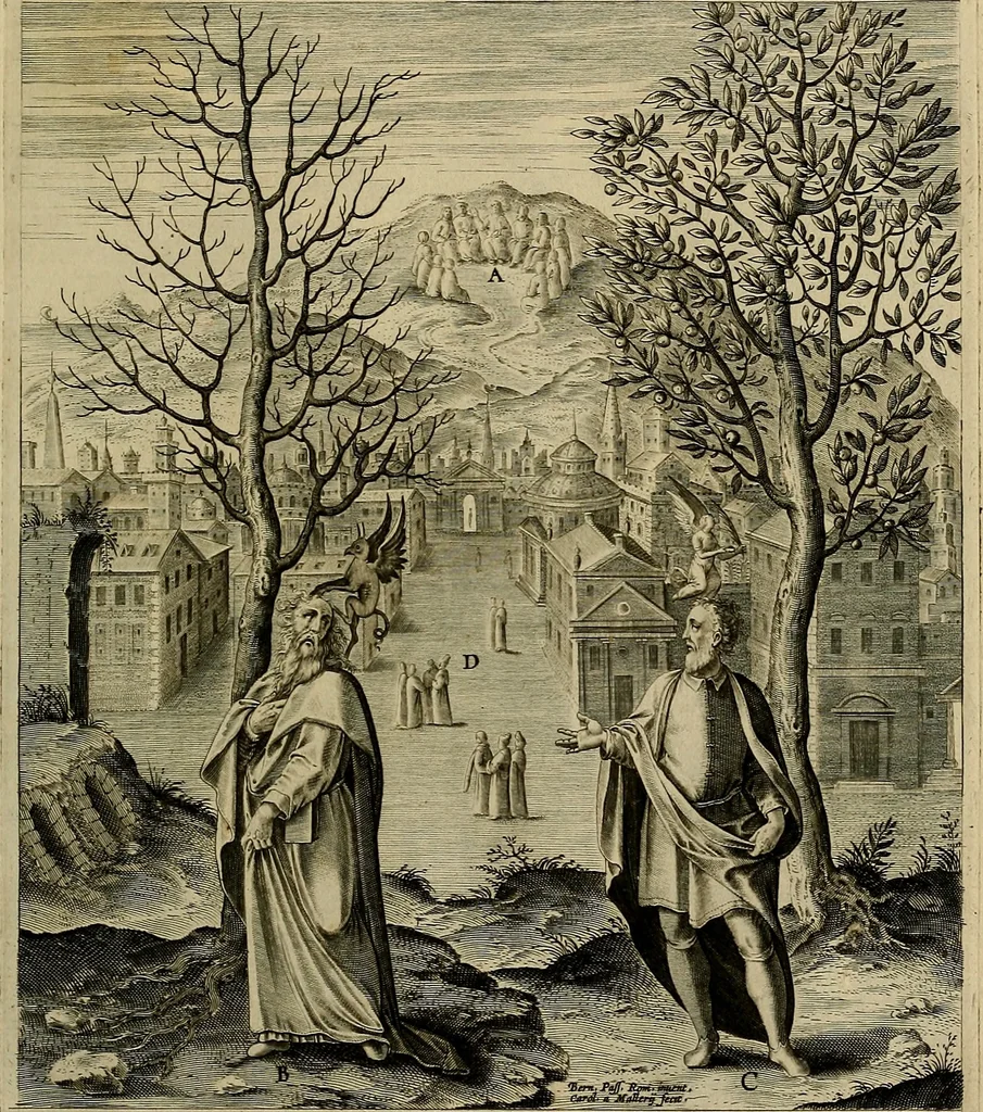 An illustration from Evangelicae historiae imagines : ex ordine euangeliorum, quae toto anno in missae sacrificio recitantur, in ordinem temporis vitae Christi digestae, 1593, leaf 56