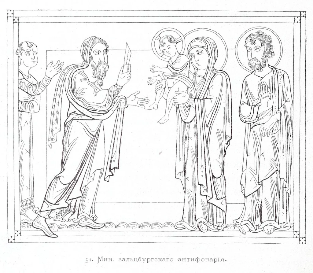 An illustration from Evangelīe v pami︠a︡tnikakh ikonografīi preimushchestvenno vizantīĭskikh i russkikh, 1892, leaf 194