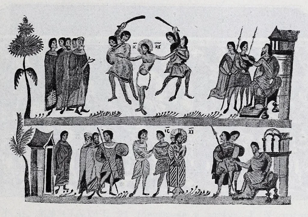 An illustration from Evangelīe v pami︠a︡tnikakh ikonografīi preimushchestvenno vizantīĭskikh i russkikh, 1892, leaf 403