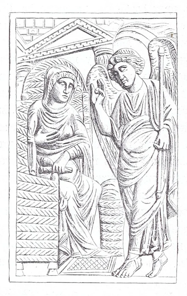 An illustration from Evangelīe v pami︠a︡tnikakh ikonografīi preimushchestvenno vizantīĭskikh i russkikh, 1892, leaf 92