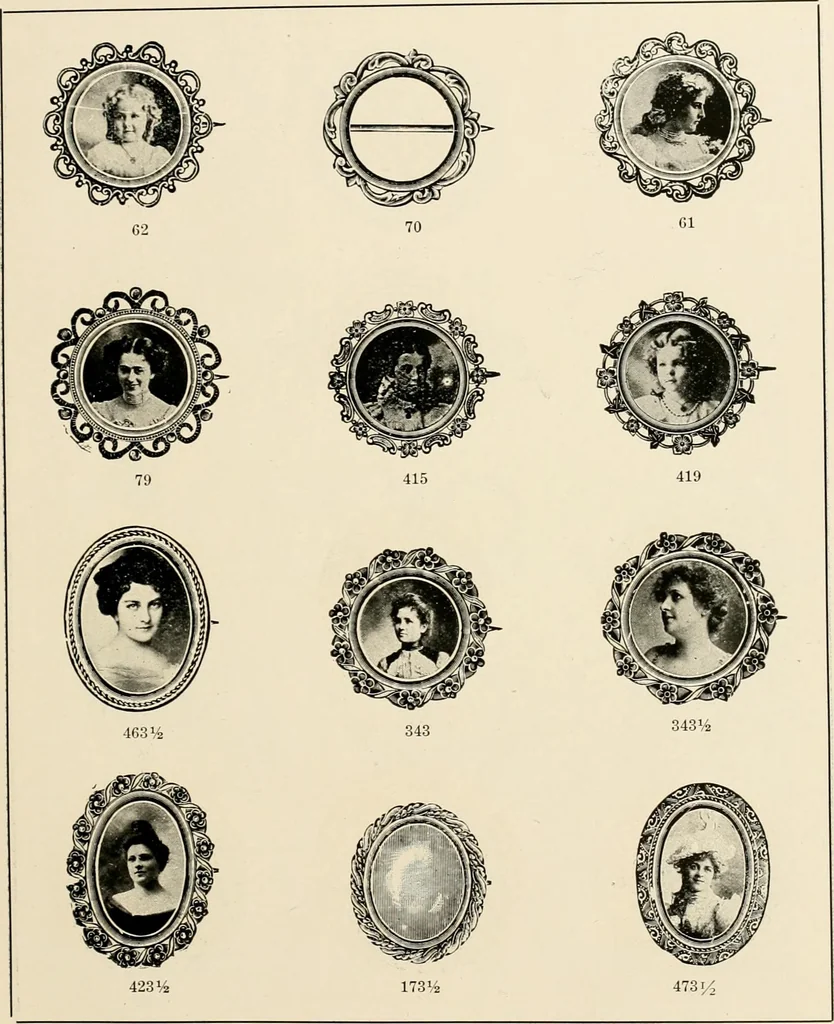 An illustration from Everything in jewelry and photo jewelry : catalogue no. 12., 1918, leaf 14