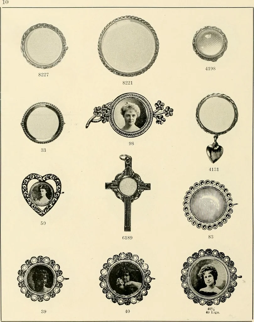 An illustration from Everything in jewelry and photo jewelry : catalogue no. 12., 1918, leaf 15