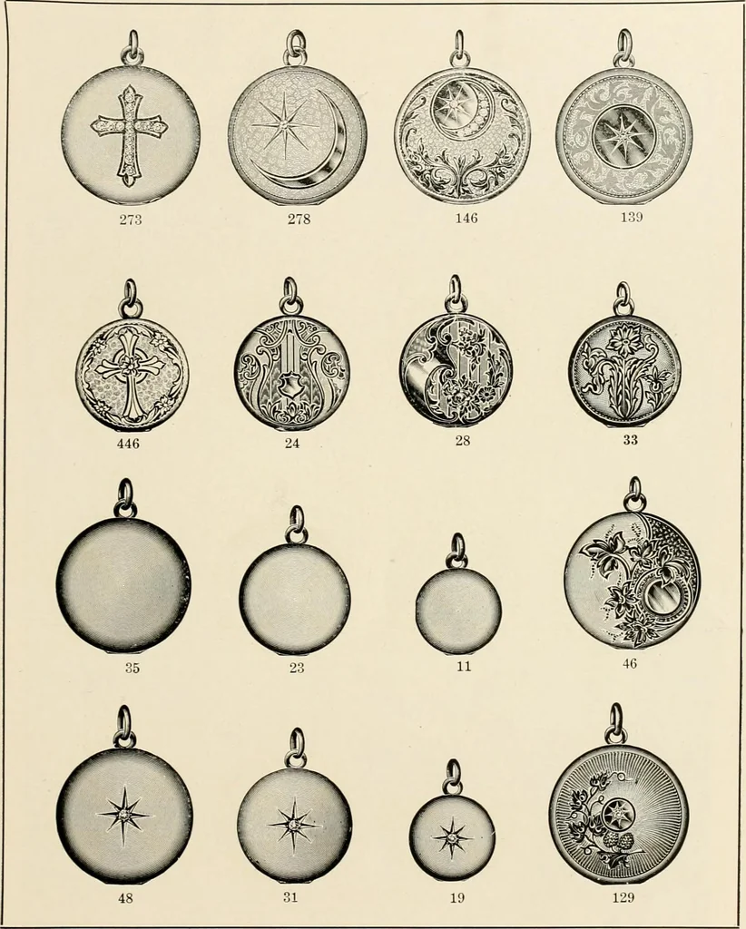 An illustration from Everything in jewelry and photo jewelry : catalogue no. 12., 1918, leaf 32