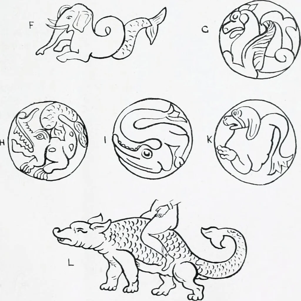 An illustration from The evolution of the dragon, 1919, leaf 133