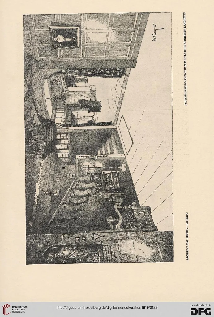 An illustration from Ewald Pauls Aufsatz Zur Innendekoration, 1919, leaf 128