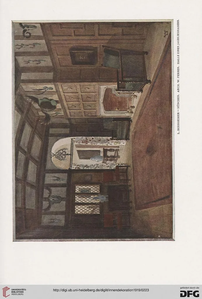 An illustration from Ewald Pauls Aufsatz Zur Innendekoration, 1919, leaf 222