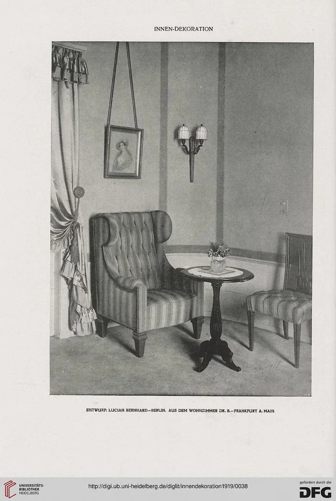 An illustration from Ewald Pauls Aufsatz Zur Innendekoration, 1919, leaf 37
