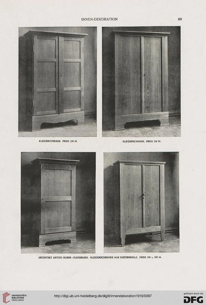 An illustration from Ewald Pauls Aufsatz Zur Innendekoration, 1919, leaf 86