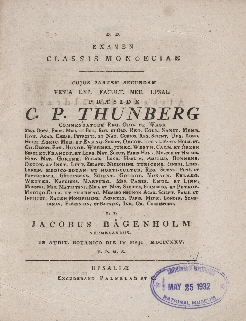 An illustration from Examen classis monoeciae .., 1825, leaf 17