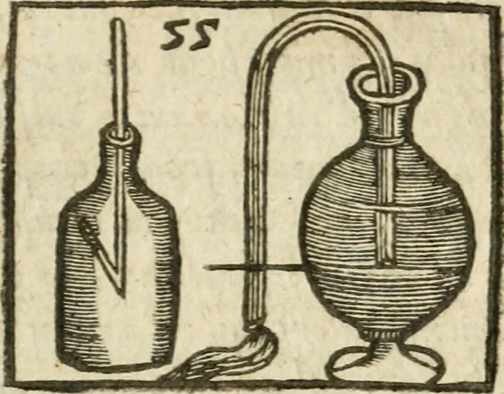 An illustration from Examen dv livre des Recreations mathematiqves, & de ses problemes en geometrie mechanique, optique & catoptrique [du J. Leurechon] Où sont aussi discutées & restabiles plusieurs experiences physiques y proposées, 1639, leaf 136